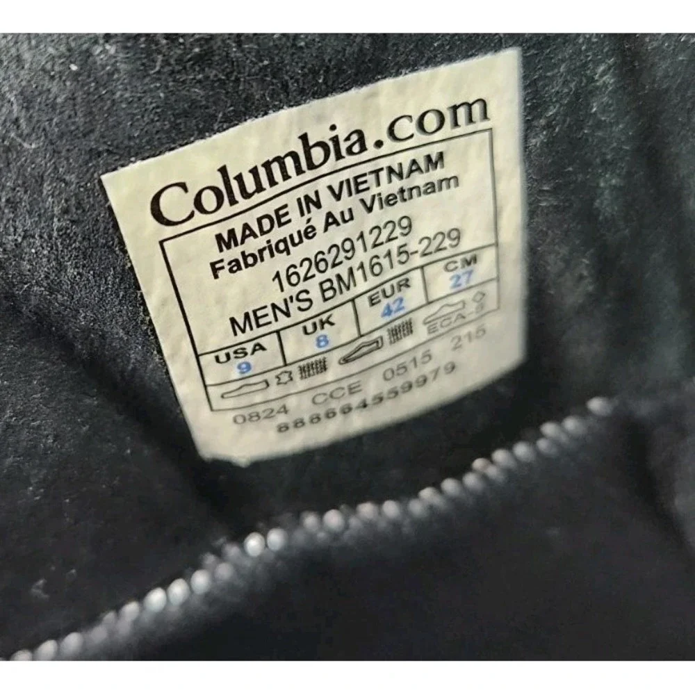 COLUMBIA BUGABOOT Thermal Lining Omni-Heat Men 9 Waterproof Boots Leather Rubber